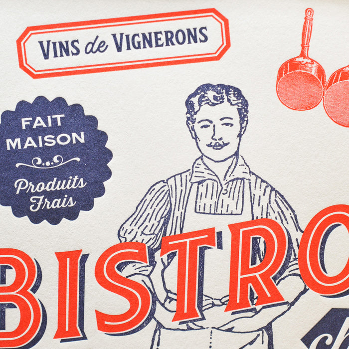 Affiche A4 Letterpress Bistrot chez Marius