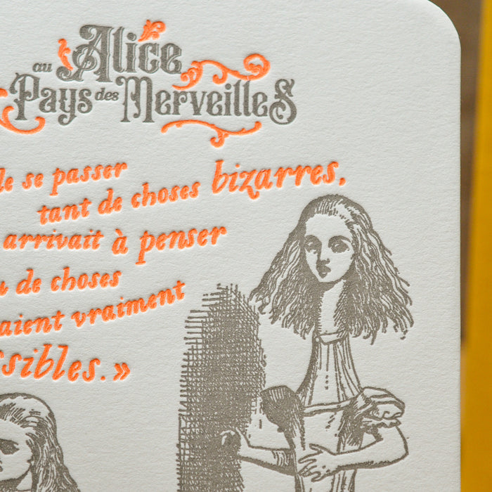 Carte Letterpress Alice - Alice au Pays des Merveilles