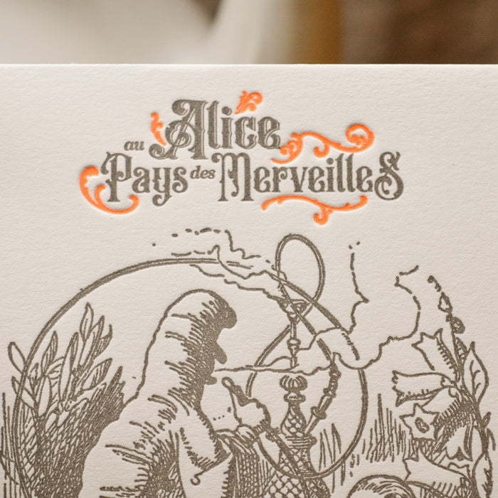 Carte Letterpress Chenille - Alice au Pays des Merveilles