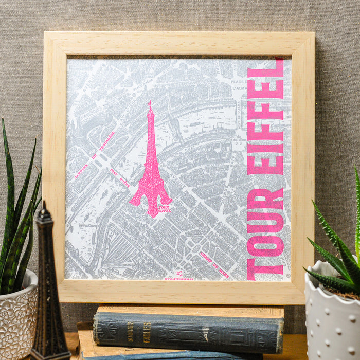 Affiche Letterpress Tour Eiffel