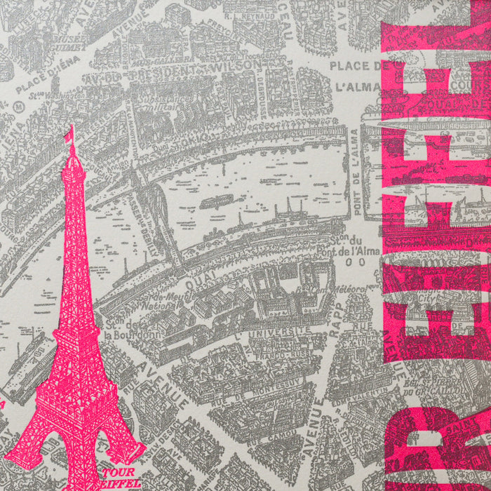 Letterpress Art Print Eiffel Tower