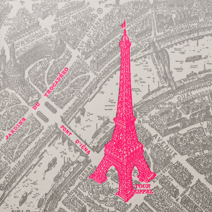 Affiche Letterpress Tour Eiffel