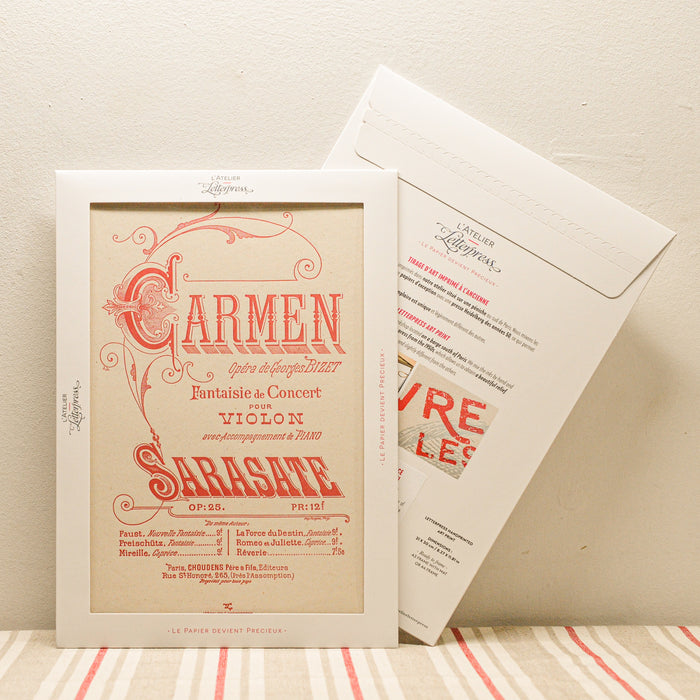 Affiche Letterpress Carmen
