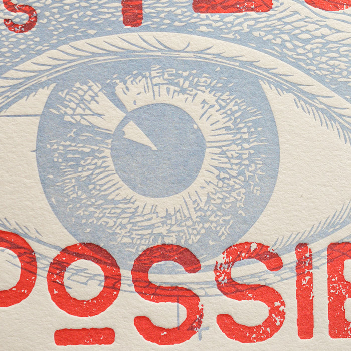 Letterpress Art Print Open your Eyes to Possibles