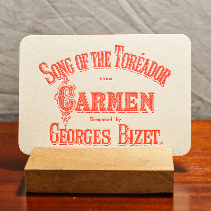Letterpress Card Carmen by Bizet