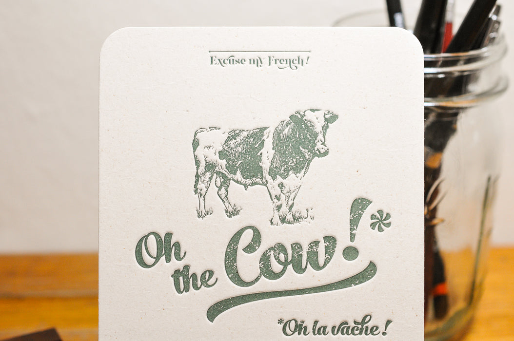 Letterpress Card Cow