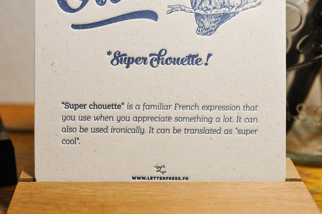 Carte Letterpress Super Chouette