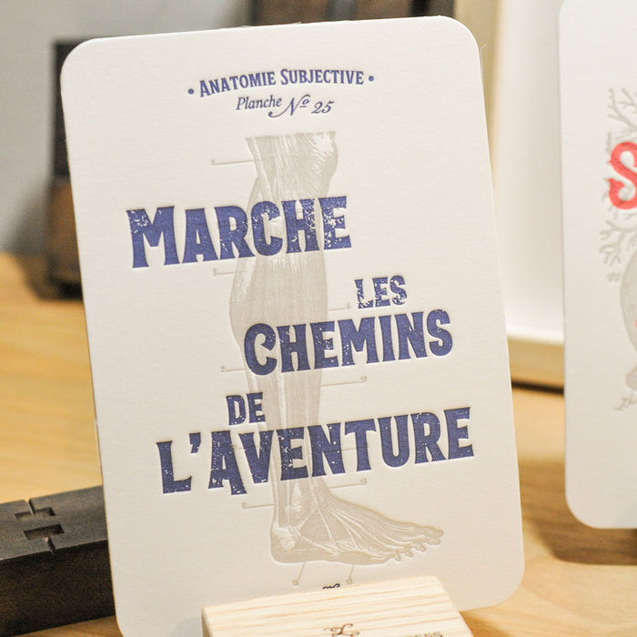 Letterpress Card Walk the Paths of Adventure