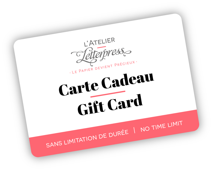 Gift Card L'Atelier Letterpress
