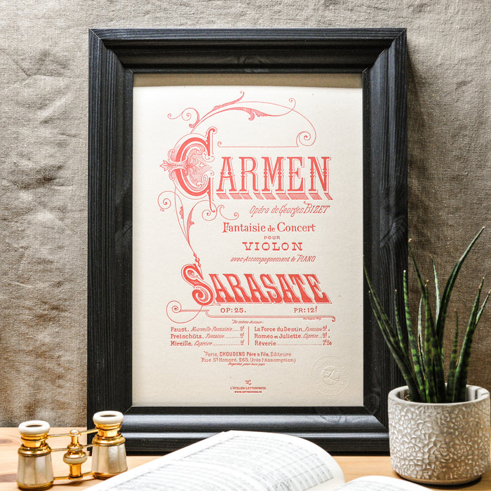 Affiche Letterpress Carmen