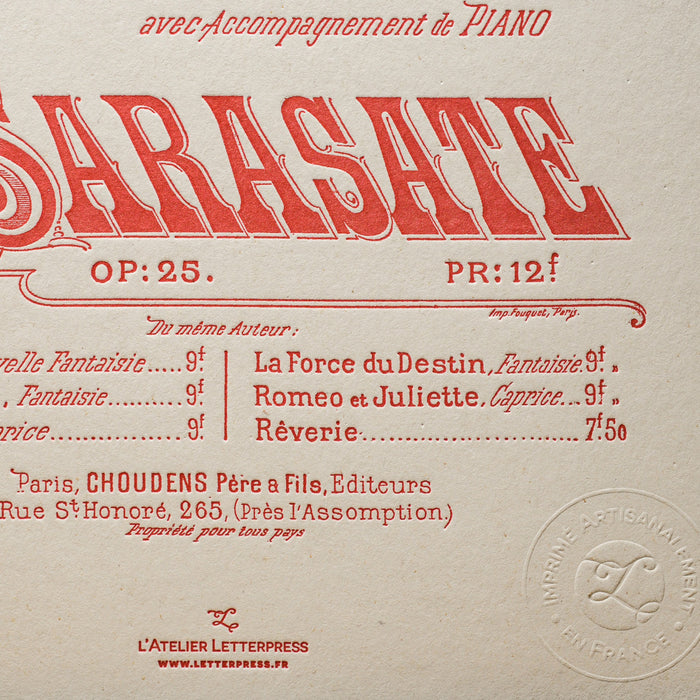 Letterpress Art Print Carmen by Bizet