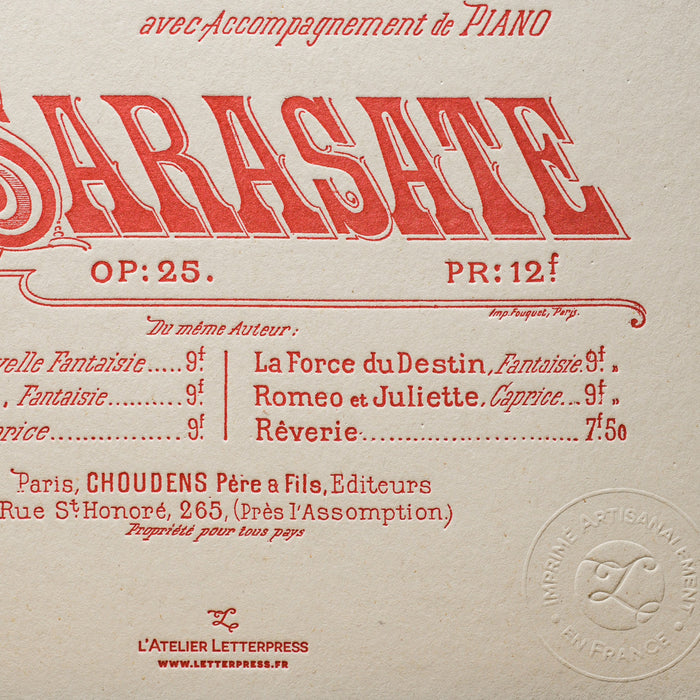 Affiche Letterpress Carmen