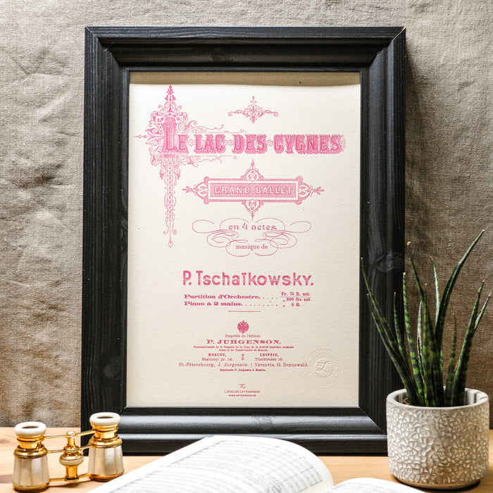 Affiche Letterpress Le Lac des Cygnes