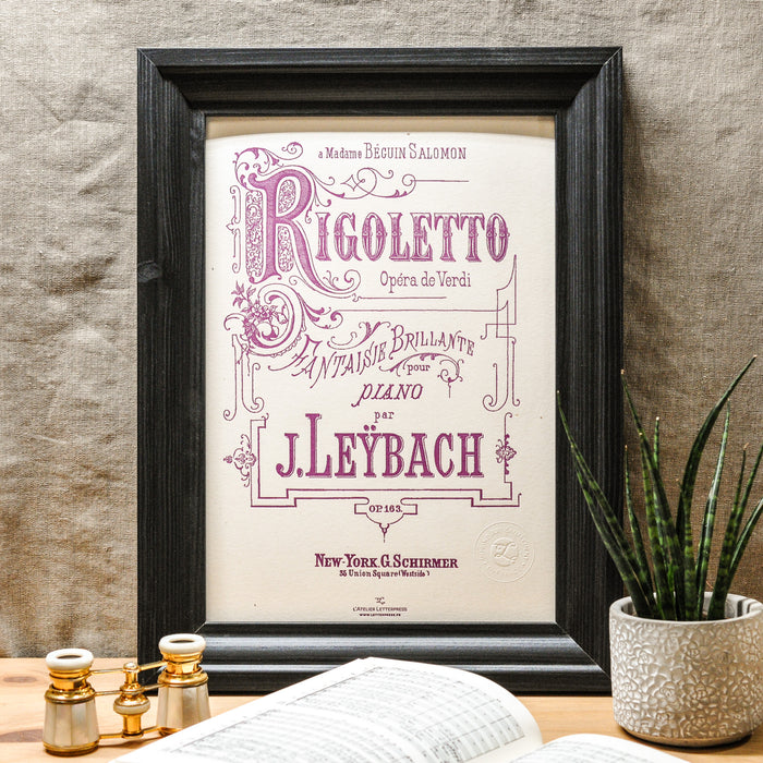 Affiche Letterpress Rigoletto