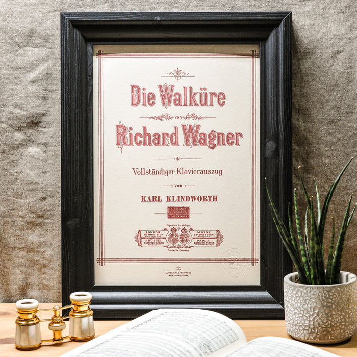 Affiche Letterpress Le Ring, La Walkyrie de Wagner