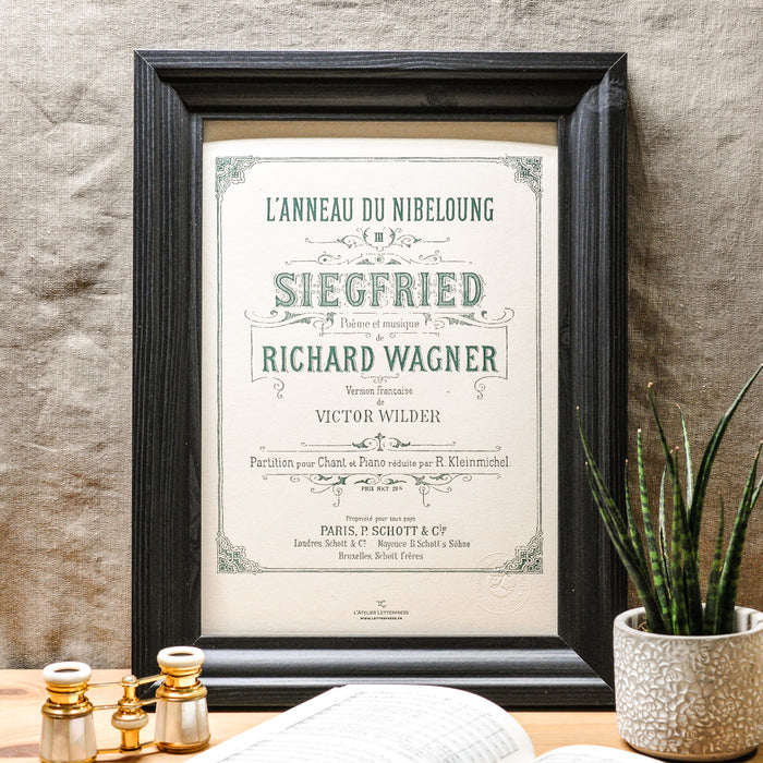 Affiche Letterpress Le Ring, Siegfried de Wagner