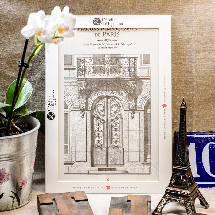 Affiche Letterpress Porte Boulevard Sébastopol