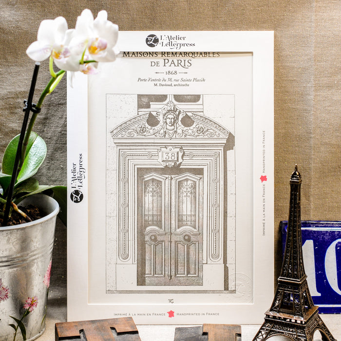 Affiche Letterpress Porte rue Sainte Placide