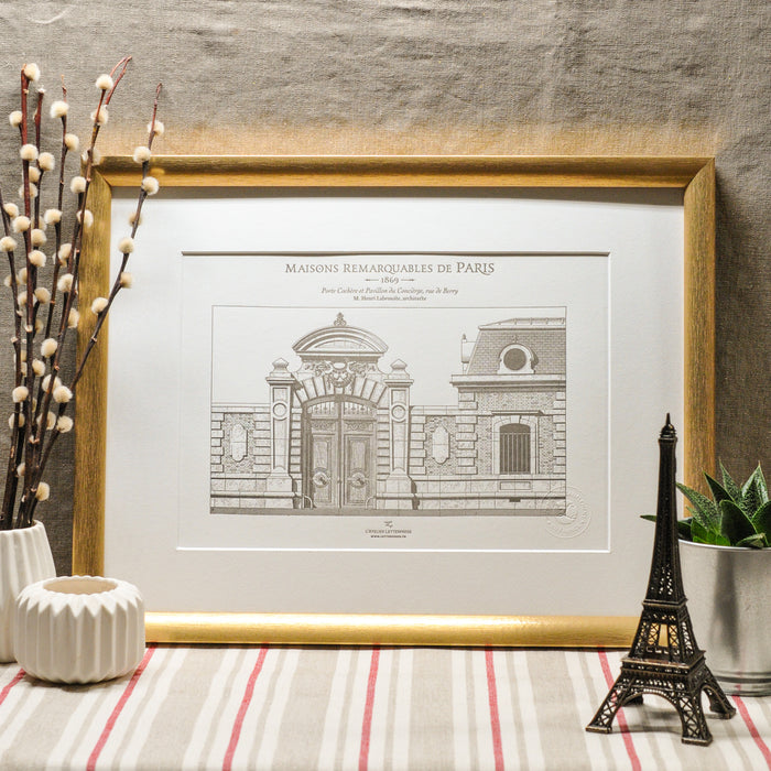 Letterpress Art Print Parisian Carriage Porch