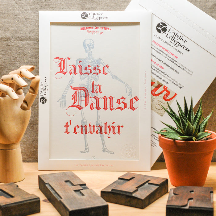 Affiche Letterpress Laisse la Danse t'envahir