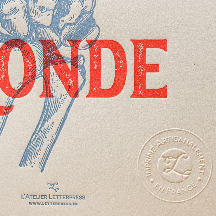 Affiche Letterpress Touche la Texture du Monde