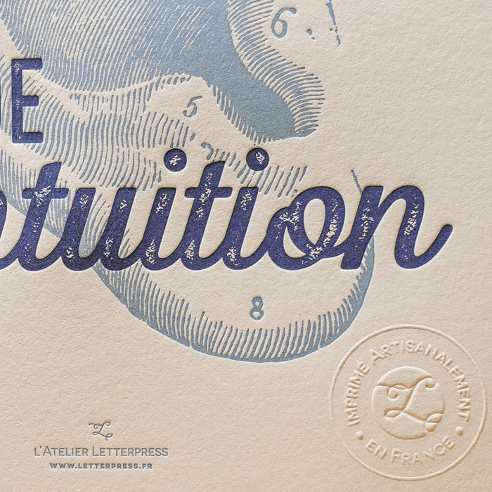 Affiche Letterpress Écoute le Murmure de l'Intuition