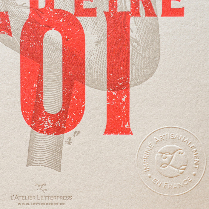 Affiche Letterpress Ose le Courage d'être Toi