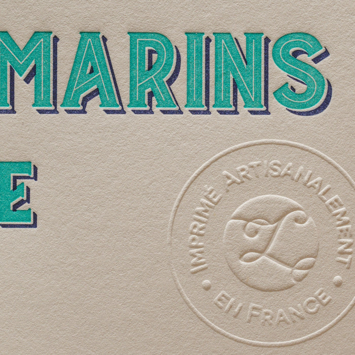 Letterpress Art Print Marine Mammals from Oceania