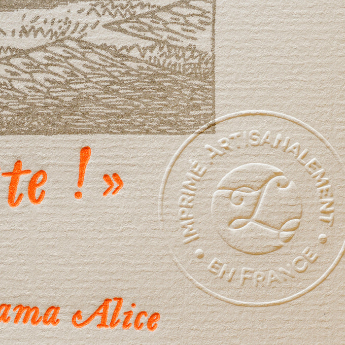 Affiche Letterpress Reine de Coeur - Alice au Pays des Merveilles