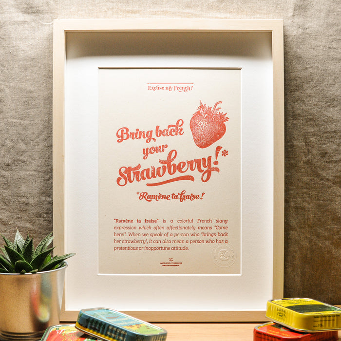 Affiche Letterpress Ramène ta Fraise