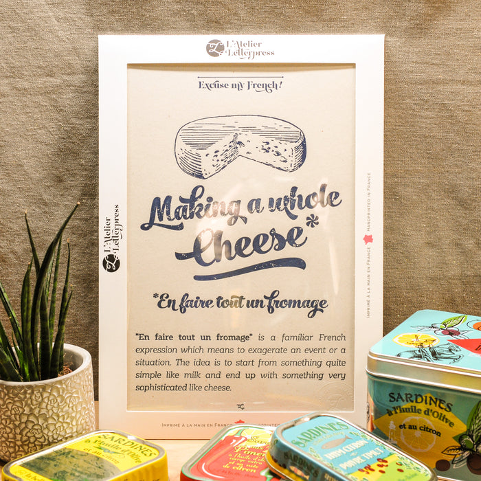 Affiche Letterpress En faire tout un Fromage