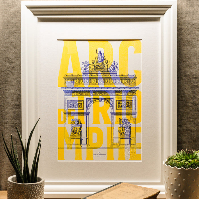 Letterpress Art Print Arc de Triomphe