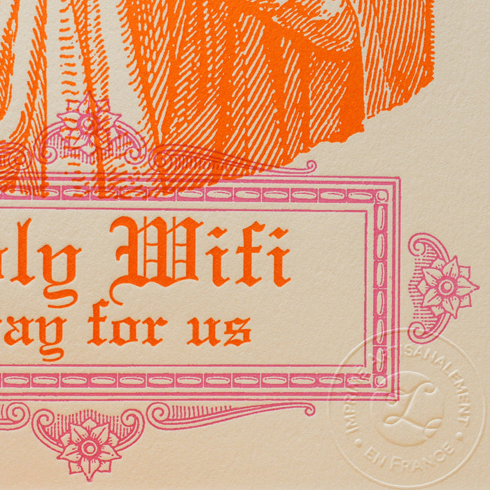 Letterpress Art Print Holy Wifi