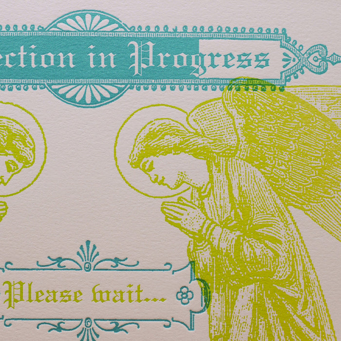 Letterpress Art Print Connected Angels