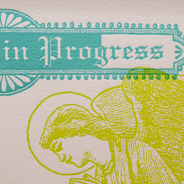 Letterpress Art Print Connection in Progress (angels)