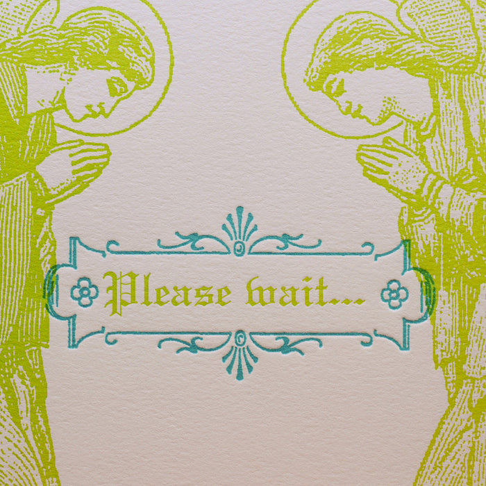 Letterpress Art Print Connected Angels