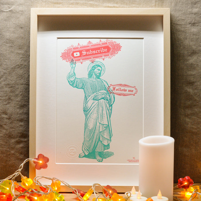 Letterpress Art Print The Influencer (Jesus)