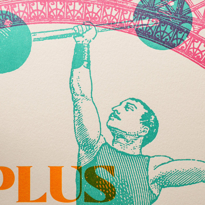 Affiche Letterpress Le Courage (Musculation)