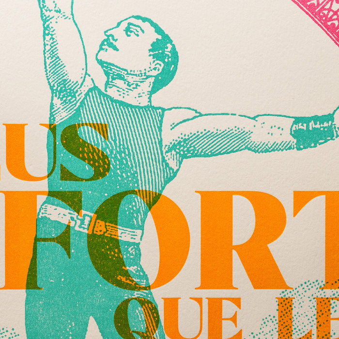 Affiche Letterpress Le Courage (Musculation)