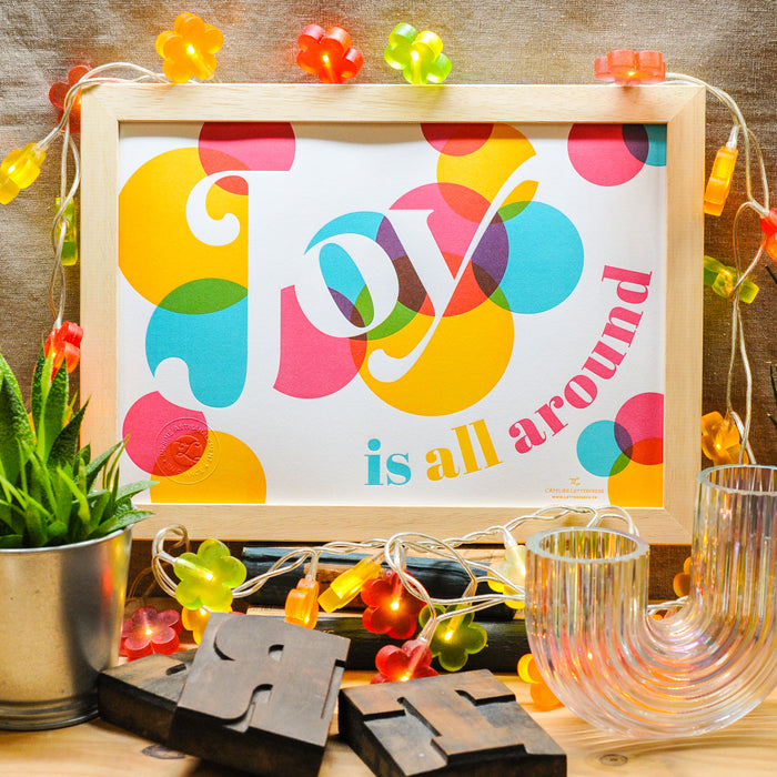 Affiche Letterpress Joy is All Around