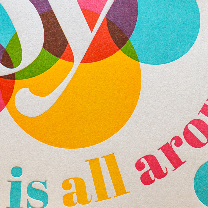 Affiche Letterpress Joy is All Around
