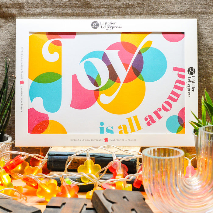 Affiche Letterpress Joy is All Around