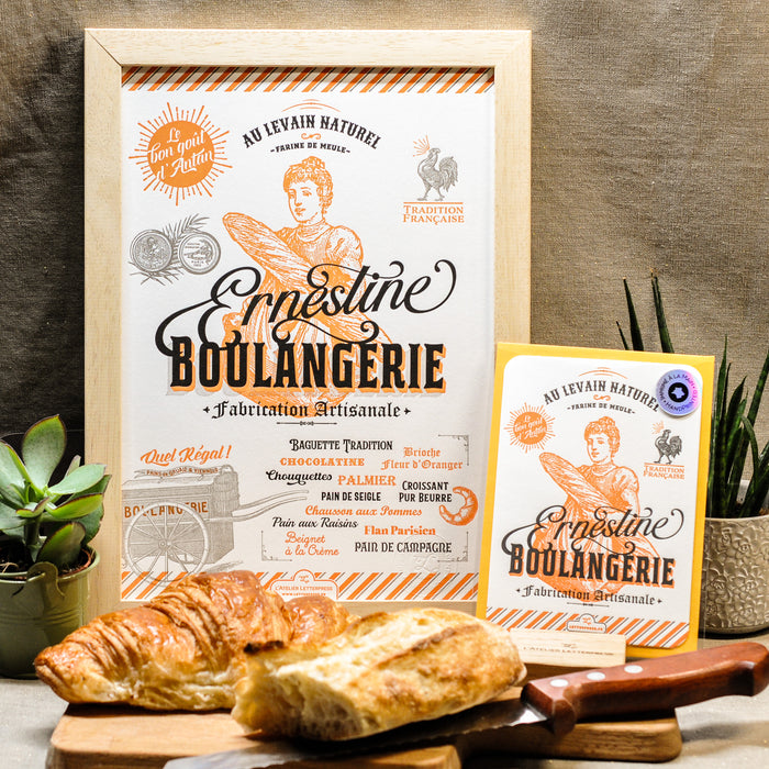 Carte Letterpress Boulangerie Ernestine