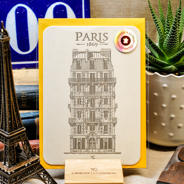 Carte Letterpress Immeuble place Voltaire (avec enveloppe)