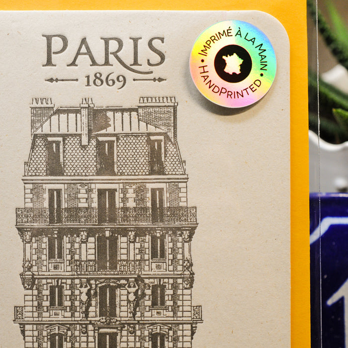 Carte Letterpress Immeuble place Voltaire (avec enveloppe)