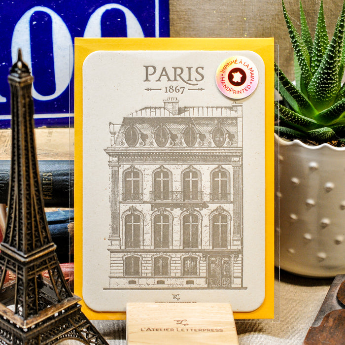 Carte Letterpress Immeuble Champs-Elysées (avec enveloppe)