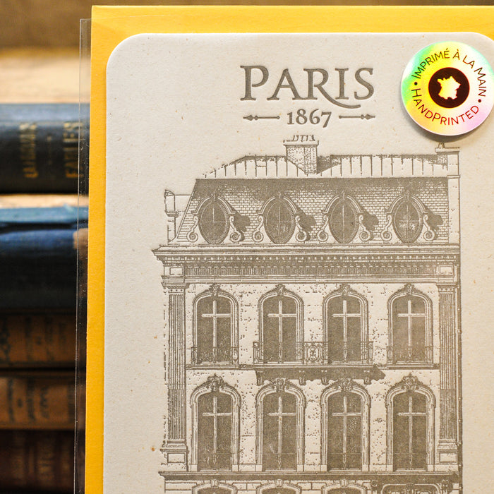 Carte Letterpress Immeuble Champs-Elysées (avec enveloppe)