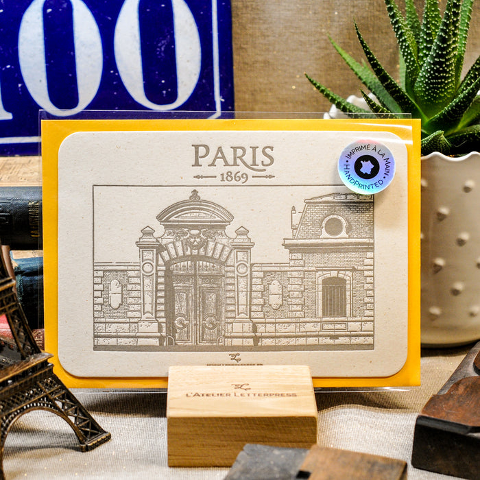 Carte Letterpress Porte Cochère de Paris (avec enveloppe)