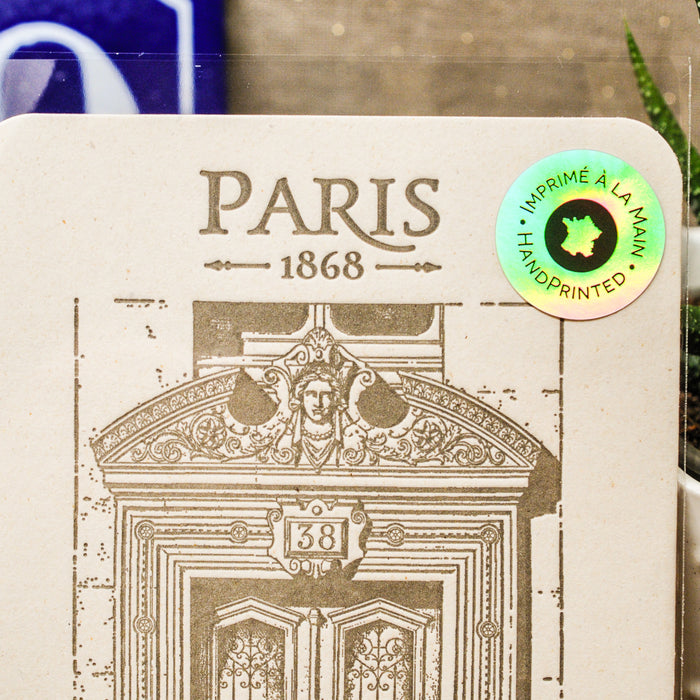 Letterpress Card Parisian Building Door Sainte Placide