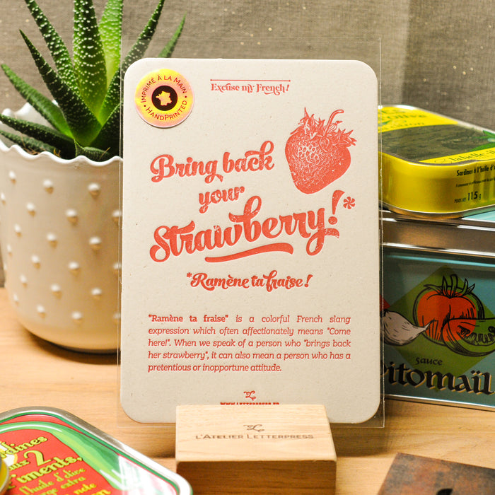 Letterpress Card Strawberry